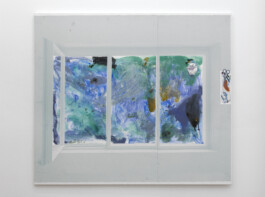 The View from Inside (Hana), 2024 Acrylic, print, pigments and earth on canvas, 130 x 150 cm 